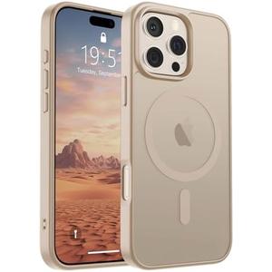 Amazon.com: SUPFINE Magnetic for iPhone 16 Pro Max Case(Compatible with MagSafe)(Military Grade Drop Protection) Slim Translucent Matte Shockproof with Anti-Fingerprint Phone Case,Desert Gold : Cell Phones & Accessories