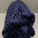 DISSA Fleece Blanket Throw Size  51x63, Blue  Soft, Plush, Fluffy, Fuzzy, Warm, Cozy  Perfect Throw for Couch, Bed, Sofa - with Pompom Fringe - Flannel Blanket Throw Blanket