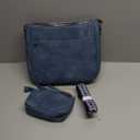 2PCS/Set Crossbody Bags Purses for Women,Vegan Leather Hobo Bags Wallet Set,Shoulder Handbags With 2 Adjustable Strap (B4-blue)