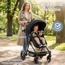 2-1 Baby Stroller, Newborn Toddler Compact Stroller with Convertible Seat, Foldable Pram Stroller with Adjustable Backrest/Canopy& Cup Holder, for 0-48 Months