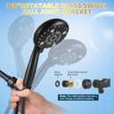 6 Spray Modes High Pressure Handheld Shower Base Upgraded 5 Inches Shower Head with Handheld Spray Matte Black Handheld Shower Head 60 Inches Stainless Steel Hose-Shower Door Bootom Seal Strip