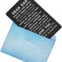 4 x TGCNQ Dad Gifts, Christmas Card for Dad from Daughter, Engraved Metal Wallet Card for Birthday Fathers Day