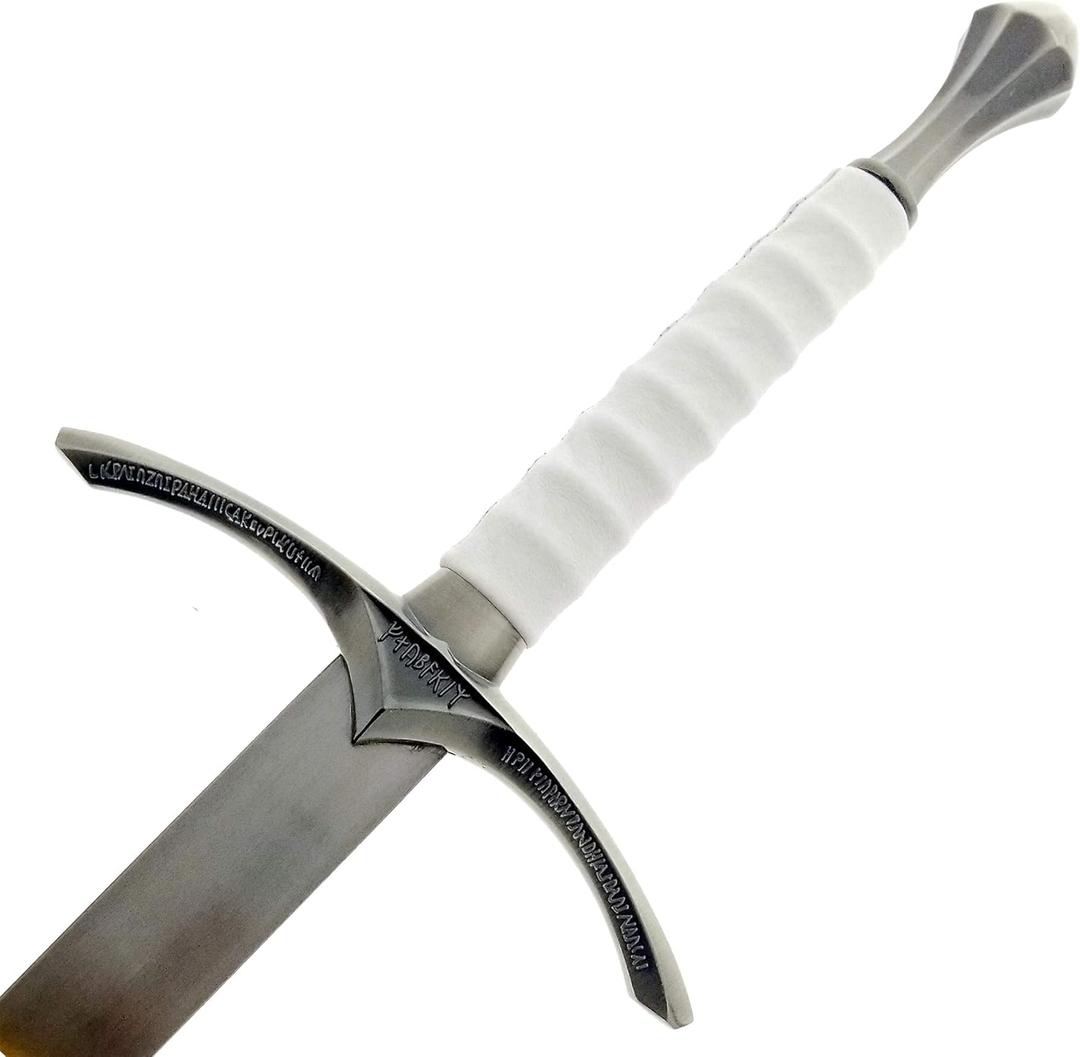 Medieval Sword One Hand Sword, Dull Blade. for Collection, Gift, Show and Fair Cosplay and LARP (Wizard-White)