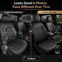 Black Thick Nappa Leather Automotive Front Car Seat Covers Set of 2
