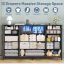 HCHQHS 13 Drawers Fabric Dresser for Bedroom, 47 Inch Gray, 11.8"D x 47"W x 35.4"H