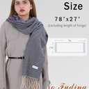 Winter Scarf for Women Cashmere Feel Pashmina & Blanket Wrap Cozy Fashion Shawl Ideal Christmas & Holiday Gift (Navy Blue)