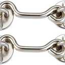 Raswik (1 Pack) 4" Privacy Hook and Eye Gate Latch Easy Lock for Sliding Barn Door, Satin Brushed Nickle