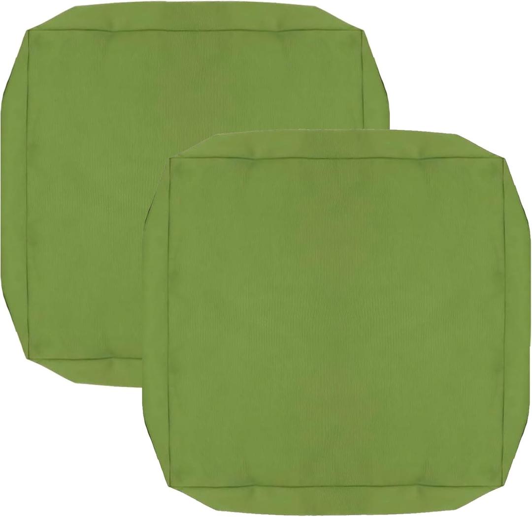 FLYMEI Patio Cushion Covers 24x22x4 Waterproof Outdoor Cushion Cover Replacement 2Packs Outdoor Seat Cushion Slipcover for Rattan Chair Sofa, Green