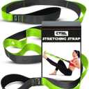 Stretching Strap with Loops - Non Elastic Stretch Band for Physical Therapy, Yoga Strap for Stretching Equipment, Stretch Bands for Exercise and Flexibility - Fascia, Hamstring & Leg Stretcher Belt