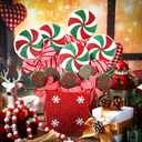 10 Pcs Large Candy Christmas Ornament Peppermint Candy and Lollipop Tree Picks Decoration 15'' Sweet Christmas Tree Toppers Ornaments for Xmas Home Party Decorations(Green Red,Classic Style)