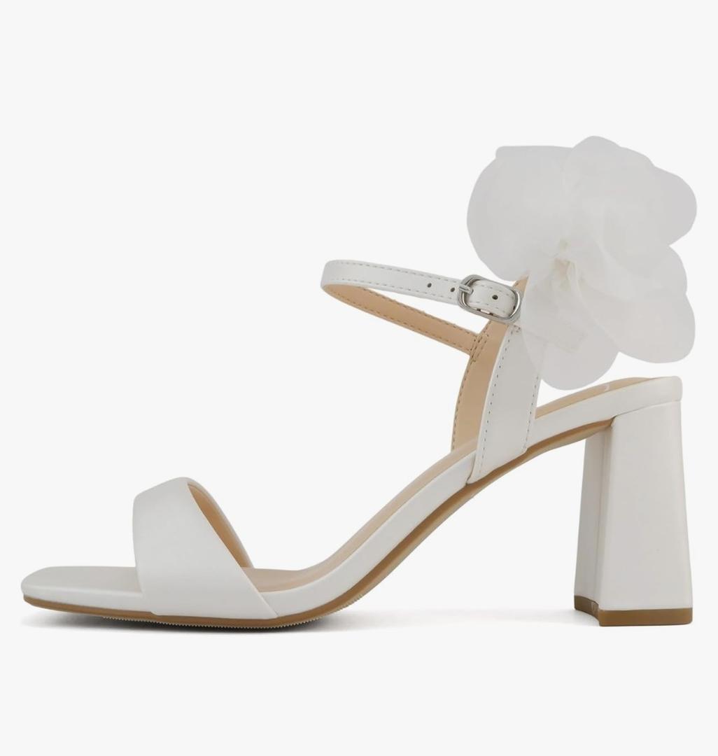 Delicious Bless ~ Women Open Toe High Heel Chiffon Bridal Dress Sandals,Size 6