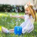 Maxx Bubbles Super Bubble Jet, Portable Automatic Bubble Machine for Kids, High Output Outdoor Fun Toy with Bubble Solution Included, Blue