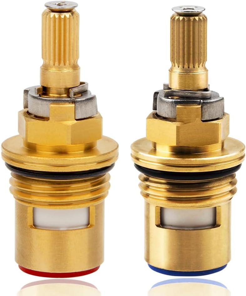 Cartridge for Kohler K-GP77005-RP & K-GP77006-RP Faucet Ceramic Valve, Hot and Cold Faucet Cartridge Replacement Parts, 2 Pack Ceramic Valve Replacement - Brass