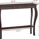 ChooChoo 47 Inch Narrow Console Table with Drawer, Chic Accent Sofa Entryway Table with Shelves for Entryway, Living Room, Hallway, Espresso, 11.8"D x 47.2"W x 31.4"H