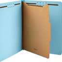 Amazon Basics Classification Folder for Documents and Organization, 1 Divider, 2" Embedded Fasteners, Letter Size, Light Blue, 10 Count