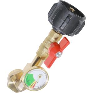 Propane Refill Adapter,Car Accessories,Brass Propane Refill Elbow Adapter with Valve and Gauge,Fill 1 Lb Bottles from 20 Lb Tank,Can Be Used Multiple Times (Refill Adapter with Valve&Gauge)