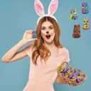 3 x Easter Milk Chocolate Bunnies, Smooth & Creamy Party Bag Fillers, Individually Wrapped Multicolor Foils (Half-Pound), BB: 2027/10/10