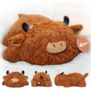 Mewaii 4 Lbs Weighted Stuffed Animals - Heavy Belly & Limbs, 23" Highland Cow Plush for a Realistic Hug, Super Soft Fluffy Plush Toy for Kids and Adults