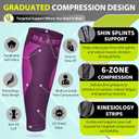 BLITZU Calf Compression Sleeve for Men & Women Footless Compression Socks Support Runners Leg Sleeve Shin Splints Pain Relief