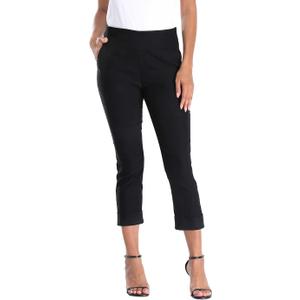 HDE Pull On Capri Pants for Women with Pockets, size XL, 98% Cotton, 2% Elastic