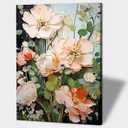 Botanical Flowers Canvas Wall Art Botanical Painting Modern Floral Poster Print Gallery Style Home Decor Painting for Living Room Bedroom Bathroom 12x16 Inch Ready to Hang (Green Leaves and Flowers)