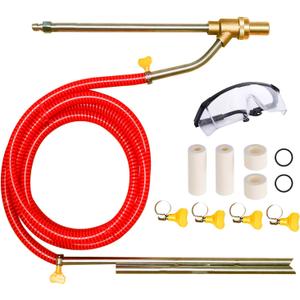Selkie Pressure Washer Sandblasting Kit - Wet Abrasive Sandblaster Attachment, with Replacement Nozzle Tips,Protect Glasses, 1/4 Inch Quick Disconnect, 5000 PSI (Red)