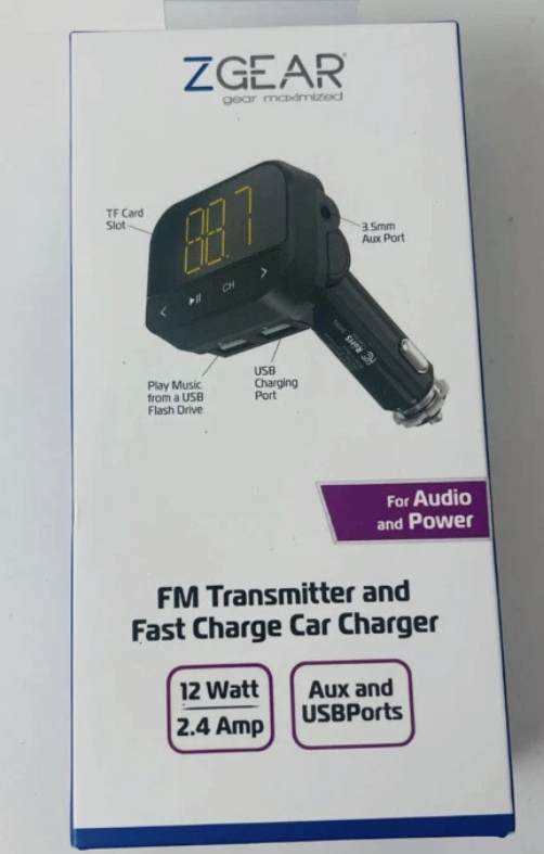ZGEAR FM Transmitter Fast Charge Car Charger