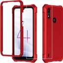 for Gabb Phone 4 Case with Screen Protector,Gabb 4 Phone Case Front Silicone Bumper Frosted PC Back Full Body Protection Military Grade Rugged Corner Cover for Kids Teens Red