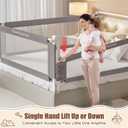 3-Piece Twin Size Bed Rail for Toddlers - Height Adjustable Baby Bed Rail Guard with Headboard Rod,Safety Bed Rails for Twin Size Bed with Child Lock(39x74.8x74.8 Inch)