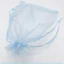 Jexila 100PCS Baby Blue Organza Bags 4''X6'' Small Mesh Bag Drawstring Jewelry Gift Bag for Baby Shower Birthday Party Favor Pouch Goodie Candy Bags