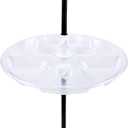 18'' Myard Anti-UV Plastic Universal Bird Seed Catcher Hoop Platform Tray with Drain Holes, Sturdy Pole-Mount Design Fits 0.5-1'' Pole for Bird Feeders Outdoors, Backyard, Garden (Transparent)