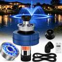 1HP Pond Fountain Aerator, 15000 GPH Floating Pump with Timer