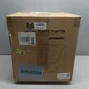 Worth Garden 2-Pack Plastic Urn Planters for Outdoor Plants, 22'' Black Tall Round Classic Resin Traditional Flower Pots - 15 in. Dia. Large Imitation Stone Decorative Pot Patio Deck Front Porch