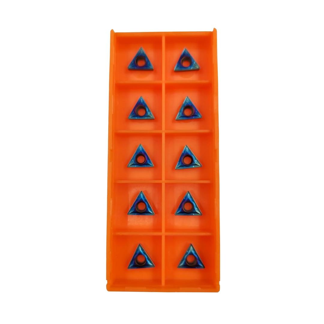 10pcs TCMT21.51/TCMT110204 Carbide Inserts Nano-Blue Coating TCMT Insert is Suitable for S08K/S10K/S12M-STFCR11 1/4" 3/8" 1/2" 91 Turning Holder Boring Bars