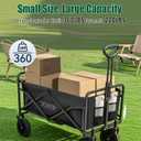 Collapsible Wagon Cart Foldable 120L 360lbs Capacity, Lightweight Portable Beach Wagon, Shopping Carts with Wheels for Grocery, Camping, Shopping, Garden Cart