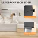 2PACK Stainless Steel Litter Box with Lid, XL Extra Large Litter Box for Big Cats, Enclosed Metal Litterbox High Sided, Easy Cleaning Anti-Urine Leakage, Mat & Filter Pedal & Scoop, Dark Grey