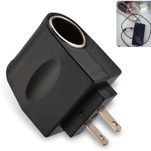 Downhill AC to DC Converter, Cigarette Lighter Adapter to Wall Plug, 220V to 12V Converter, Car Device Wall Plug Adapter, Universal for Most Cars (Black), Pack 2