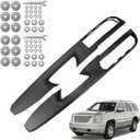 80994 Front Driver & Passenger Side Armrest - Repair Compatible with Chevy Silverado Avalanche Tahoe Suburban & GMC Sierra Yukon 2010-2014, Door Release Handle Above Armrest - GM# 84127280 (Black)