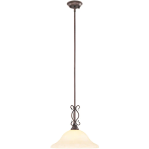 Livex Lighting 6184-58 Pendant with Vintage Scavo Glass Shades, Imperial Bronze