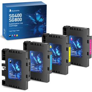 2026 3.09 Sublimation Ink Cartridge Compatible with Sawgrass SG400 SG800 Printer All Versions | Long-Lasting | High-Performance & High-Viscosity Gel Ink(4 PK, B/C/M/Y)