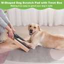 M-Shaped Dog Scratch Pad for Nails with Treat Box, Dog Nail Scratch Board for Large Dogs, Dog Nail File Toy and Shorten Dogs Side Nail Easier (with Treat Box, L)
