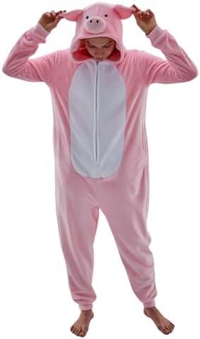JUOLOET Unisex Adult Onesie Pajamas Animal One Piece Snug Fit Halloween Costume Sleepwear Homewear Size L