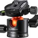 K&F CONCEPT 36mm Metal Tripod Ball Head 360 Degree Rotating Panoramic with 1/4 inch Quick Release Plate Bubble Level for Monopod Camera Camcorder Load Capacity up to 35.2 lbs/16KG