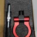 1 PC Car Bumper Spiral Towing Hook, Modified Accessories Front Trailer Hook, Car Round Bumper Pull Ring, Universal for Most Cars (Red)