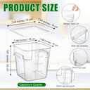 FoldTier 2 Pieces Square Food Storage Containers Polycarbonate Clear food Container with Lid Commercial Storage with Graduations for Commercial Kitchen Dough Marinating Meat(White,4 Qt)