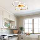 76W Modern LED Chandelier, 4-Ring Flush Mount Ceiling Light Round Acrylic Ceiling Lamp for Living Room Bedroom Dining Room, 6000K