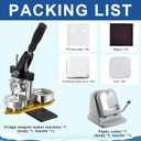 2x2 in Square Photo Fridge Magnet Maker Machine with New Picture Cutter, DIY Custom Badge Maker, Includes 200 Sets of Consumables, 100 Sheets of Photo Paper