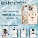 [CD Ring & Curly Wave Edge] for iPhone 15 Pro Case, 2025 Upgraded [Full Camera Protection] [Compatible with MagSafe] Plating Soft Non-Yellowing Clear Case for 15 Pro 6.1 " Men Women ,Titanium Gold