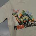 Douhoow Toddler Boy Easter Outfits Baby Boy Sweatshirts For The Chicks Seggosaurus T-shirt Tops (Beige, 6-12 Months)