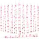 Conelist 12 Pcs Pink Bow Candles 10 Inch Tall Pillar Coquette Pink Bow Taper Candles for Wedding Birthday Anniversary Valentine's Day Girlfriends Dinner Galentines Party